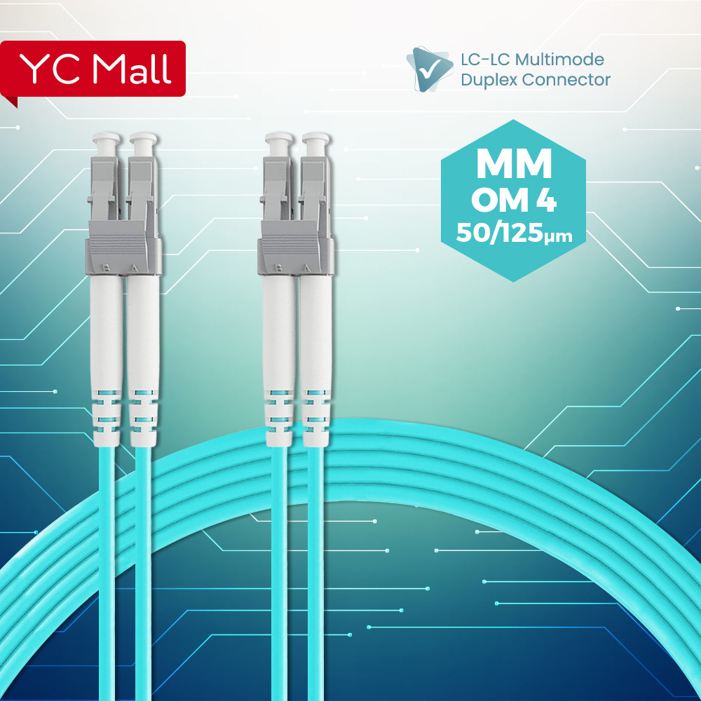 LC-LC 50/125 OM4 Multimode Duplex Fiber Optic Patch Cord 100M