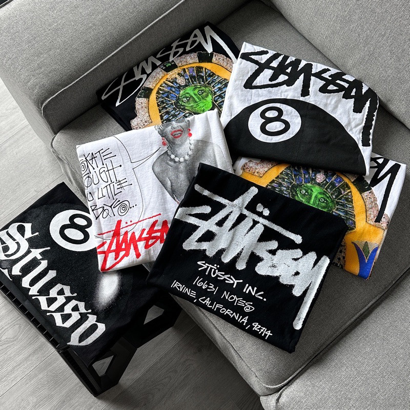 ♞,♘Stussy basic / 8ball  t-shirt (Stussy US) sde