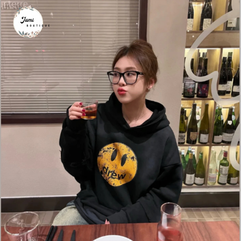 ♞Drew Faded Hoodie (Scratched)_Men/Women _350 cotton flannel_Super Large 2 ชั้น_Full tag mac_HD004