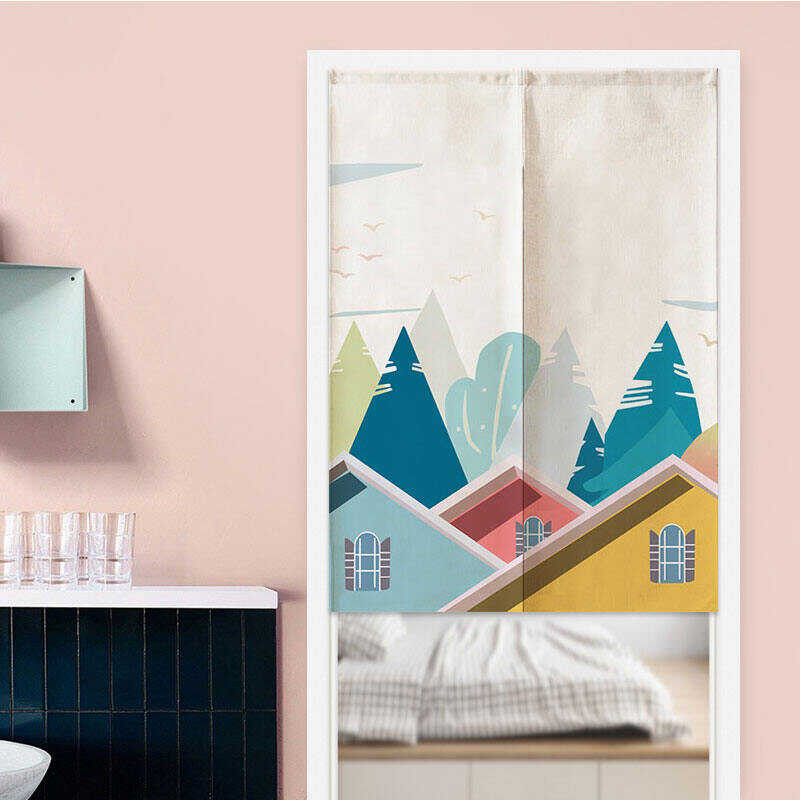 Door Cartoon Curtain Half Curtains Kitchen - Proof Paron Lucky Meaning Curtain Printed Door Curtai