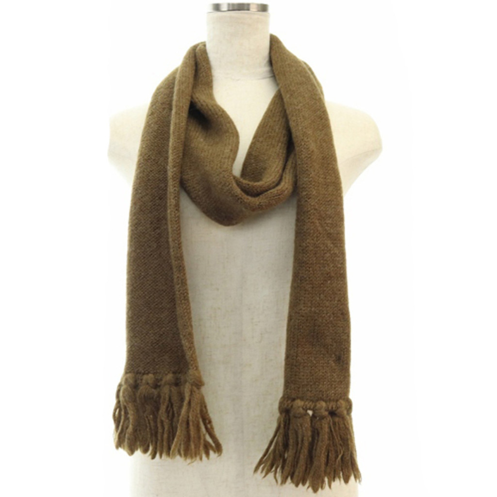 Margaret Howell MHL. fringed wool knit scarf F brown Direct from Japan Secondhand