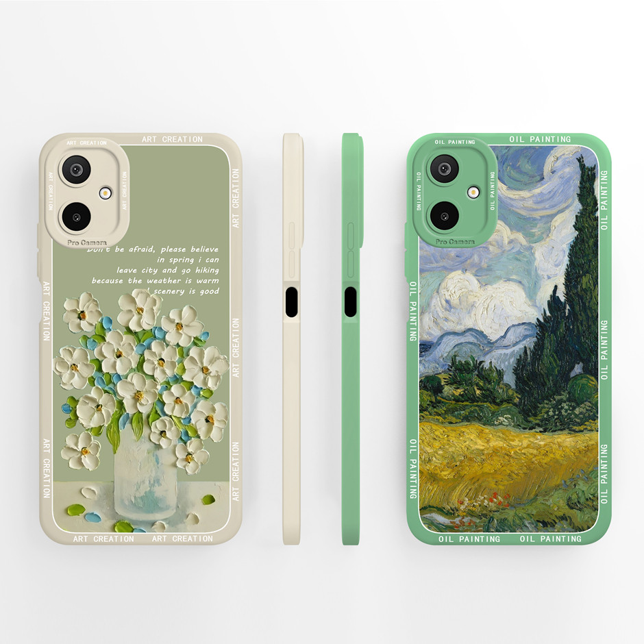สําหรับ Samsung Galaxy A06 5G ปลอก Pretty Artistic ดอกไม้ซิลิโคนนุ่มป้องกันปกหลังสําหรับ SamsungGalaxyA06 A 06 5G Ultrathin กรณี Capa