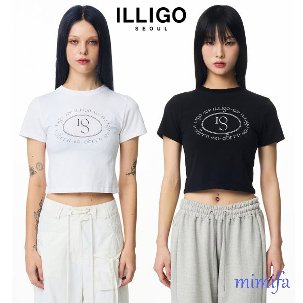 ♞,♘เสื้อยืด ลาย ILLIGO SIGNATURE CROPPED XF