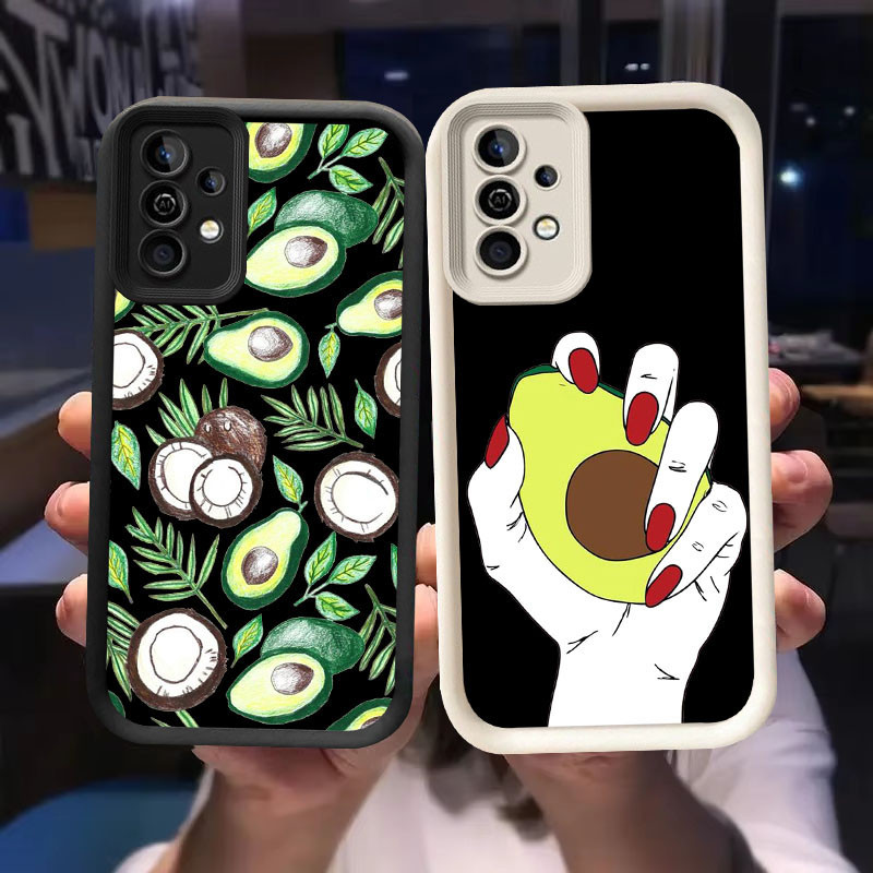 O-57 Avocado Casing สําหรับ Samsung Galaxy A53 A52 A72 A52S A73 5G สีดําและสีขาว