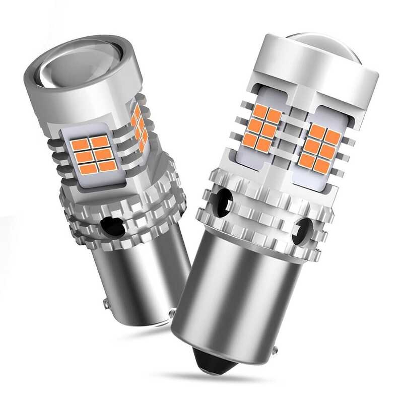 2 AUXITO ชิ้น 1156 Bau15s Py21w ไม่มีแฟลชอัลตร้า 1156 P21w Ba15s 3020Smd ไฟ