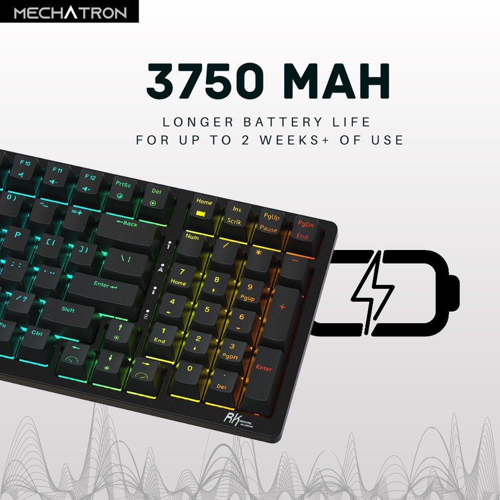 [Key THAI] Royal Kludge RK98 V.2022 แมคคานิคอล คีย์บอร์ด คีย์ไทย ไร้สาย บลูทูธ RGB Mechanical Wirel