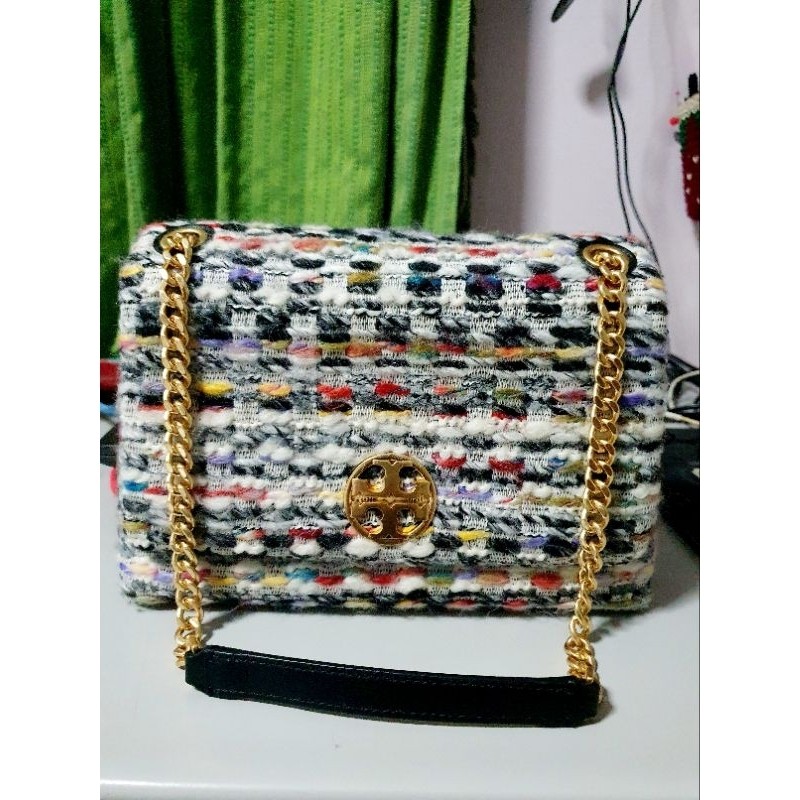 ♞,♘Tory Burch briten crossbody(Used) แท้100%กระเป๋าสะพายสายโซ่ due