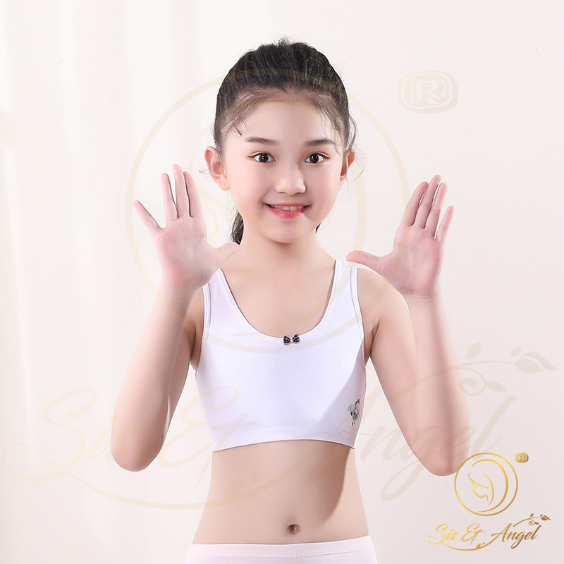 ในสต็อก Sis & Angel Double Layer เสื้อกั๊กเด็ก 8-16yos นักเรียน Bra โรงเรียนการฝึกอบรม Bra Junior Sp