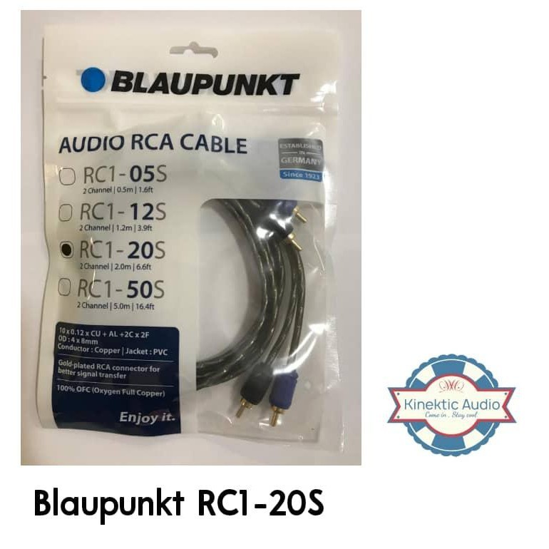 ในสต็อก BLAUPUNKT RC1-20S - audio RCA CABLE / 2 ช่อง / 2.0m / 6.6ft/สายสําหรับระบบเครื่องเสียงรถยนต์