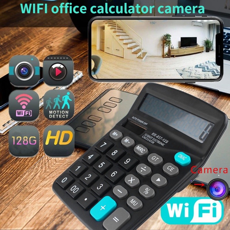 ในสต็อก JDM 4K WIFI Spy กล้องซ่อนเครื่องคิดเลขกล้องรักษาความปลอดภัยไร้สาย IP Nanny cam Room Office m