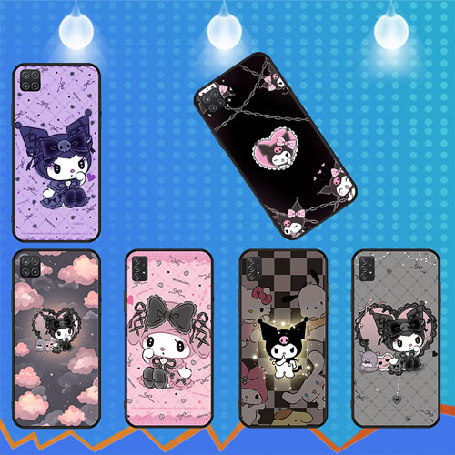 นุ่มสีดํา Samsung Galaxy S7 S7 Edge S8 S8 Plus S9 S9 Plus S10 S10E S25 S25 Ultra S25 pro Kuromi เคสโ