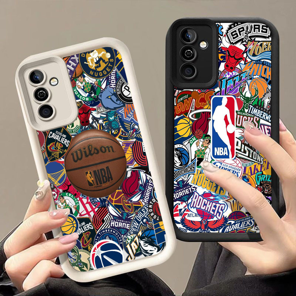 SAMSUNG สําหรับSamsung A23 A32 A13 A52S A53 A73 S24 FE A52 A33 5G A17 Q-74 โลโก้บาสเกตบอล