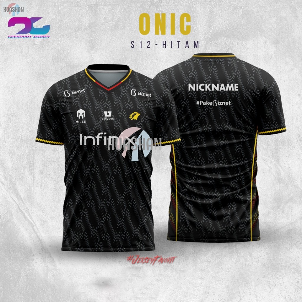 Free CustomInfinix Jersey เสื้อยืด Tops Supporters ONIC ESPOTS MPL S13Yellow ฟรี NickName