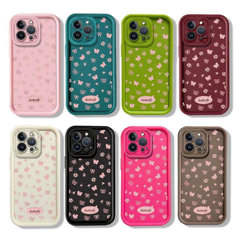 สําหรับ OPPO A3 Pro A3X A40 A60 A80 5G เคสโทรศัพท์แฟชั่น Mini Bow ดอกไม้ผีเสื้อซิลิโคนกันกระแทก Shel