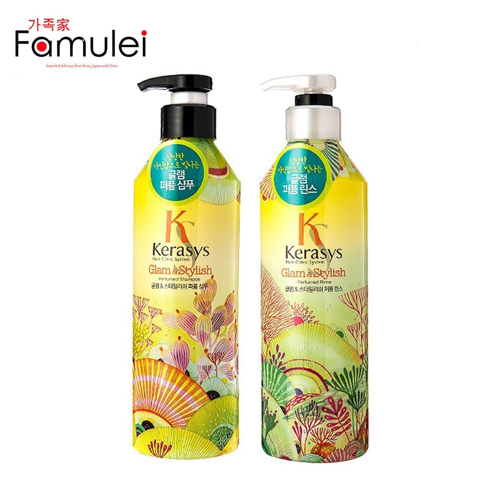 ในสต็อก Kerasys Korea Glam & Style Perfume Shampoo Conditioner 600ml