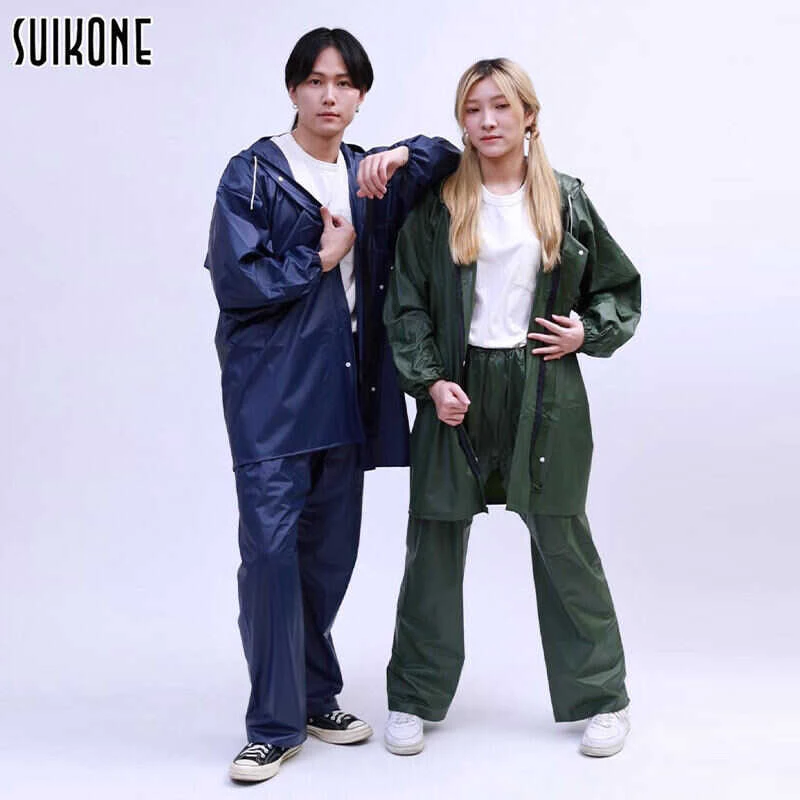 Suikone ฝนตกหนักหนา*เสื้อกันฝนชุดกางเกงฝนในสถาน thumbnail 3