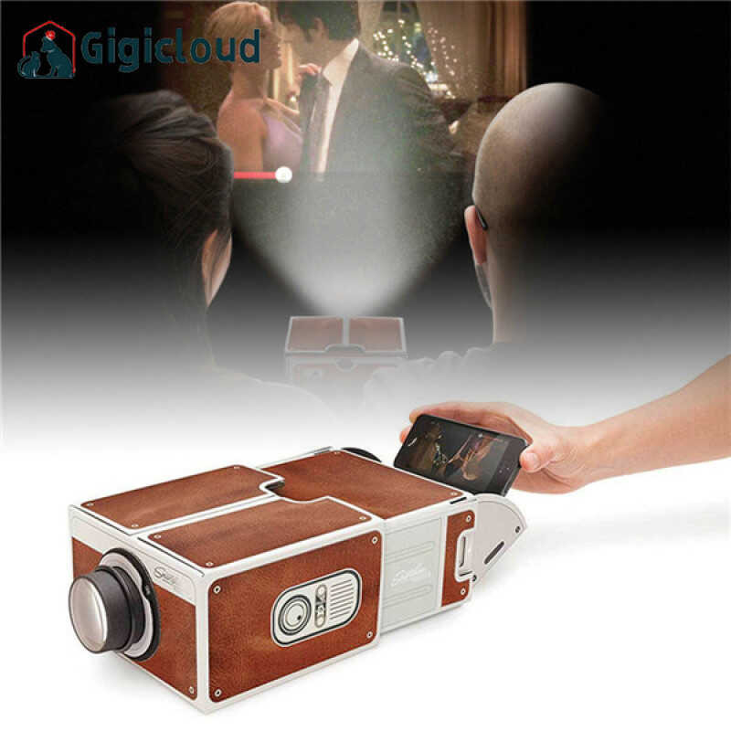 DIY 🍀 3D Cardboard Mini Smartphone Light Novelty Adjustable Mobile Phone Projector Portable Ci