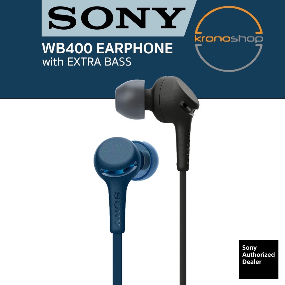 ในสต็อก Sony WI-XB400 Extra Bass หูฟังอินเอียร์ไร้สายไมโครโฟนในตัวสําหรับการโทรแบบแฮนด์ฟรีพร้อม Voic