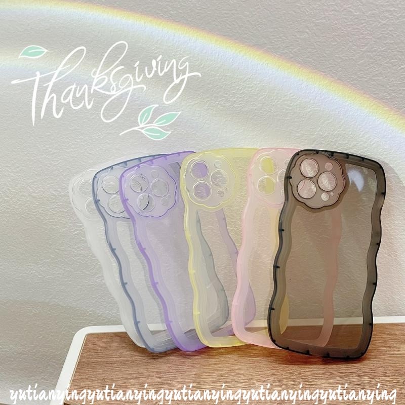 ในสต็อก Creative ดอกไม้โปร่งใส Wave เลนส์เคสโทรศัพท์สําหรับ IPhone 11 12 13 Pro Max 7Plus 8Plus XR 7