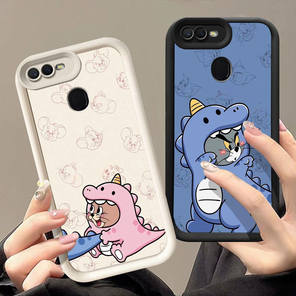 สําหรับ OPPO Realme A12 A12s F7 C2 F9 C2s A5S A5 A1K A11K A12E A7 A3S Pro Q-103 แมวและเมาส์คู่