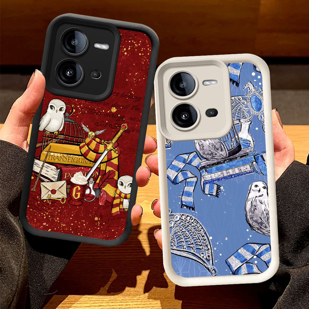 O-7 Hedwig Owl Casing สําหรับ VIVO Y28s Y17S Y28 V25E V25 2024 สีดําและสีขาว