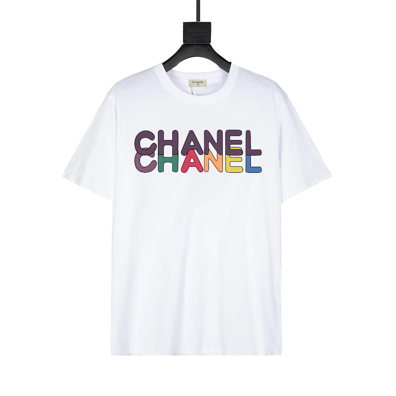 CHANEL0103 เสื้อยืดแขนสั้นผ้าฝ้ายแท้สไตล์ยุโรปฤดูร้อนทุกการแข่งขัน