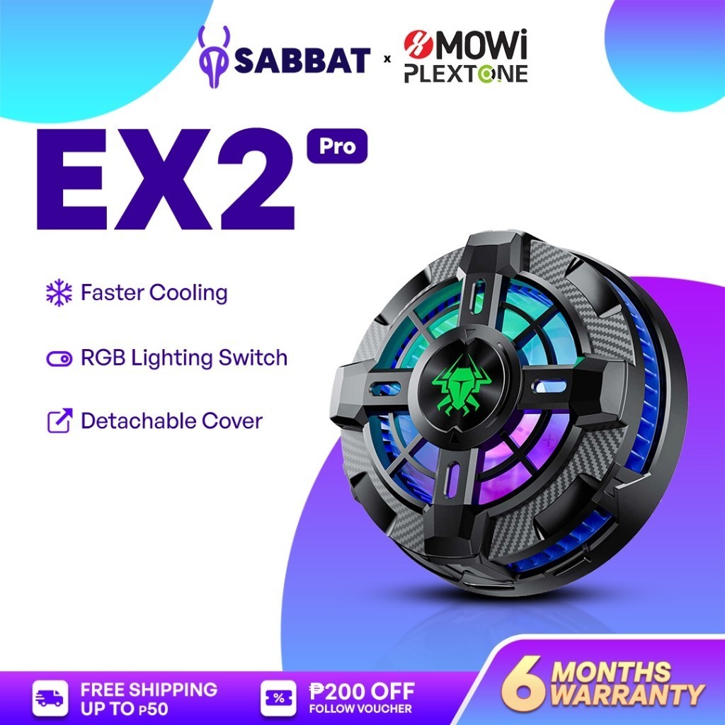 Plextone Heat Sink EX2 Pro โทรศัพท์มือถือหม้อน้ําสําหรับเล่นเกมพัดลมเทอร์โบระบายความร้อน