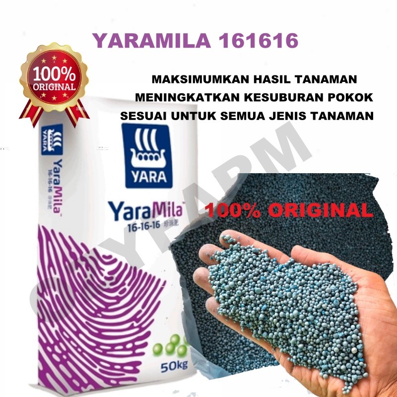 ในสต็อก 1KG Baja YARAMILA NPK 161616 ปุ๋ยการเจริญเติบโตแบบย่อยและดารันของแท้ 100%