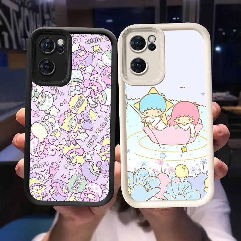 O-47 Twin Stars Case สําหรับ OPPO Reno 8 7 Find X5 Lite 5G สีดําและสีขาว
