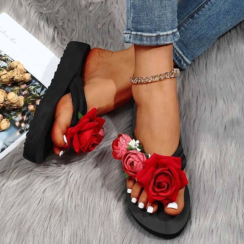 ி รองเท้าแตะสตรีฤดูร้อนพลิกเปิดนิ้วเท้าผู้หญิง Bohem