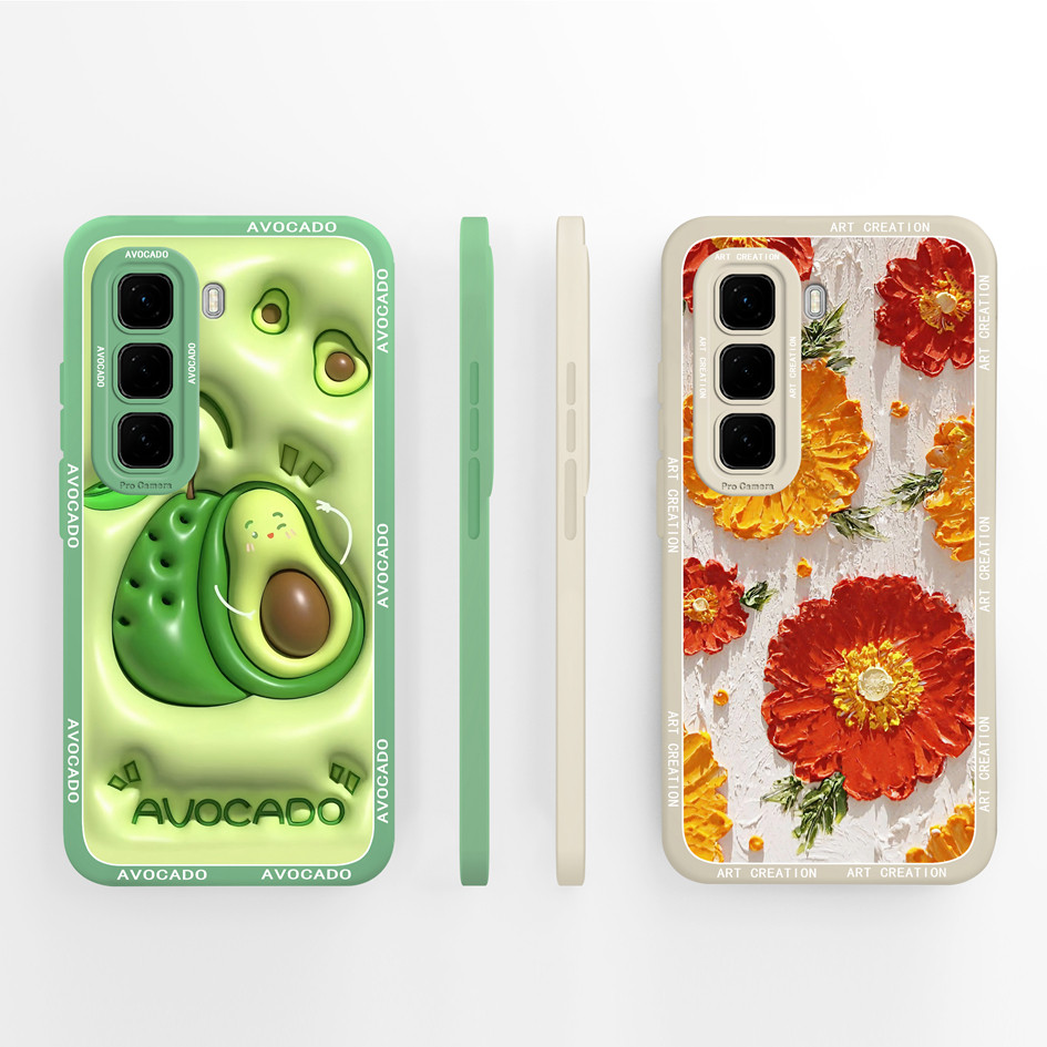 สําหรับ Infinix Hot 50 Pro Plus 4G เคสโทรศัพท์ Pretty Avocado คุณภาพสูงซิลิโคนเหลว Anti Slip กันกระแทกปกหลังสําหรับ Infinix Hot 50Pro 50Pro + กันชน Capa