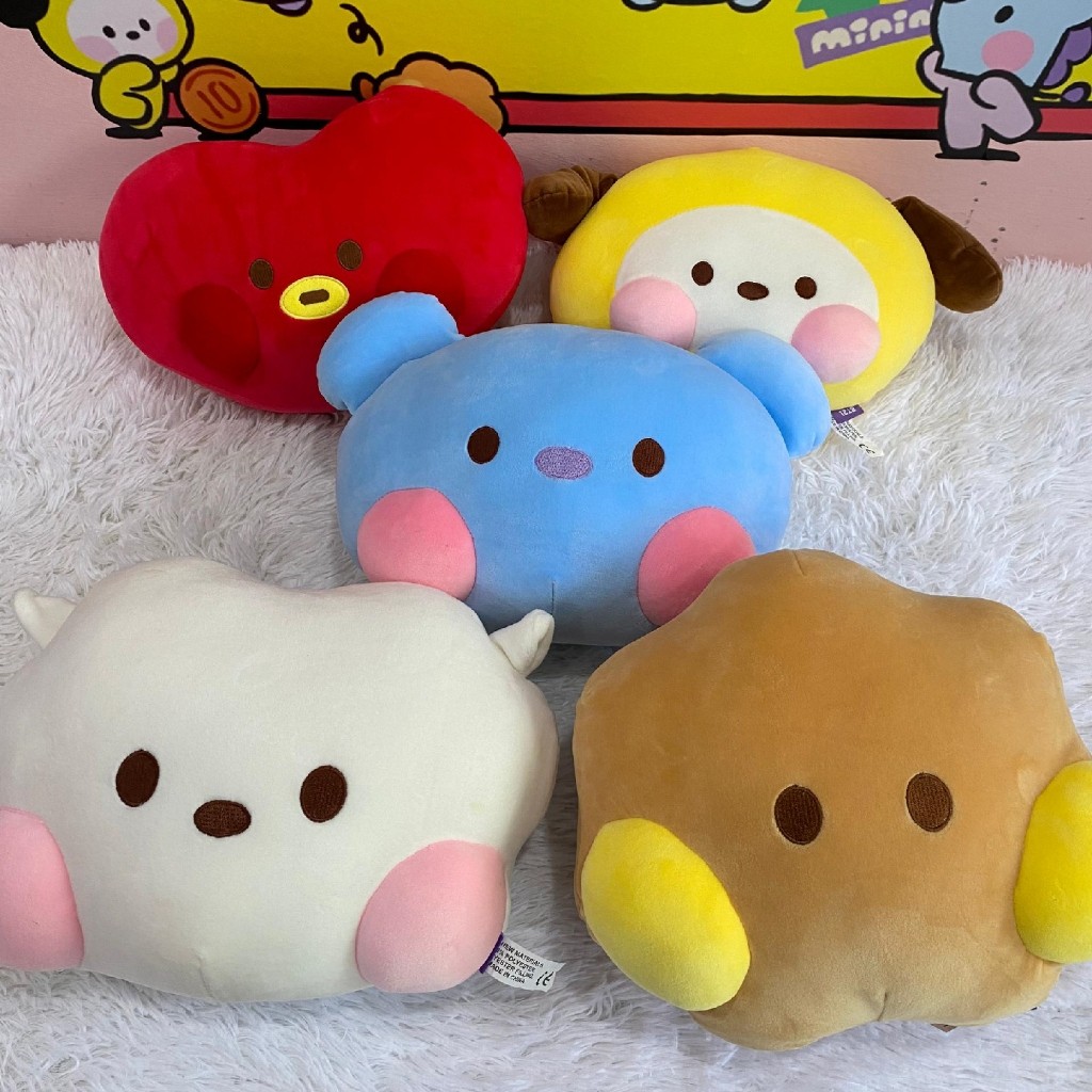 ในสต็อก BTS BT21 TinyTAN BangTan Kpop Merch Plushie ตุ๊กตาของเล่นตุ๊กตาตุ๊กตา Bantal Peluk หมอนเบาะ