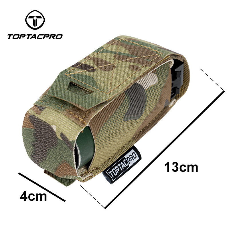 Toptacpro ยุทธวิธี กระเป๋าใส่แฟลชแบงแบบมินิ โมดูลาร์ MOLLE กระเป๋าใส่ระเบิดแฟลชแบบยุทธวิธี 8502