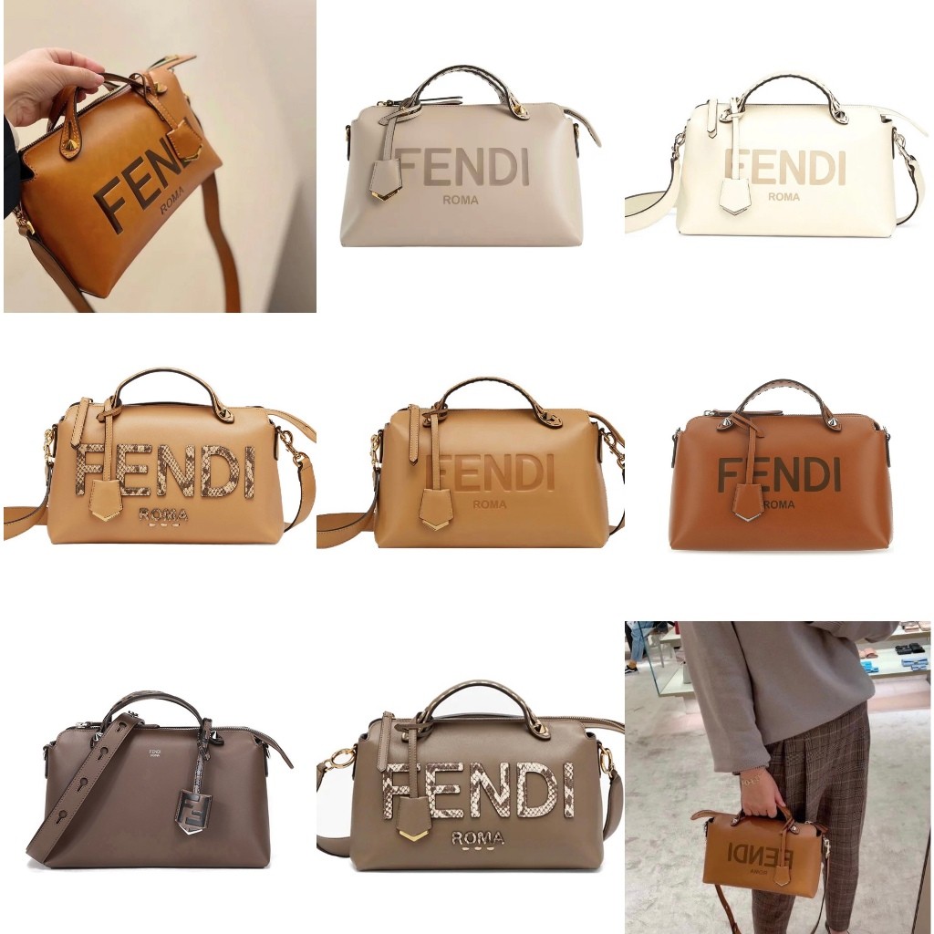 FENDI/BY THE WAY/Zip hot stamp/FENDI ROMA/กระเป๋าสะพาย/กระเป๋า Boston/แท้ 100%