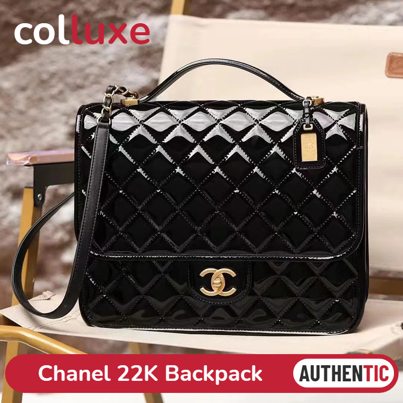 ชาแนล Chanel 22K สุภาพสตรี/กระเป๋าเป้/กระเป๋านักเรียน