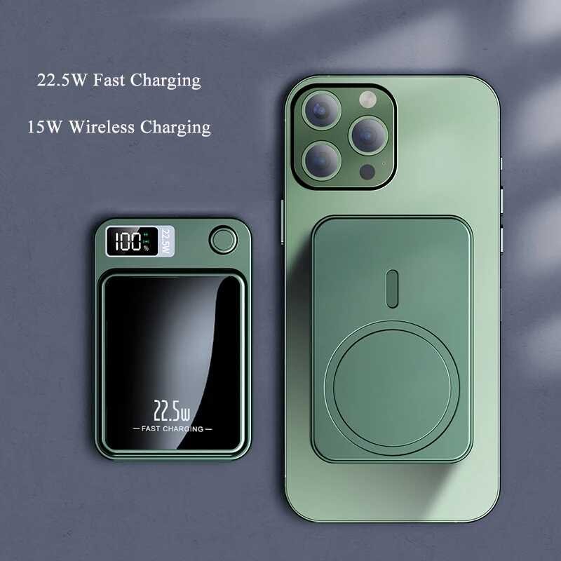 ▥ 100000Mah Wireless Magnetic Mobile Power Supply 22.5W