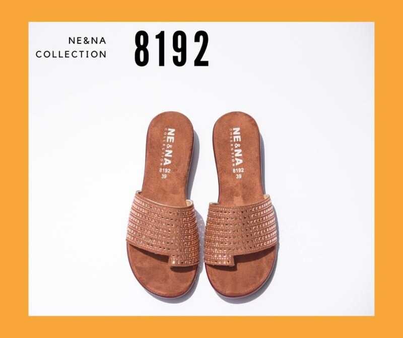 รองเท้าเเฟชั่นผู้หญิงเเบบเเตะสวมส้นเตี้ย No. 8192 NE&NA Collection Shoes
