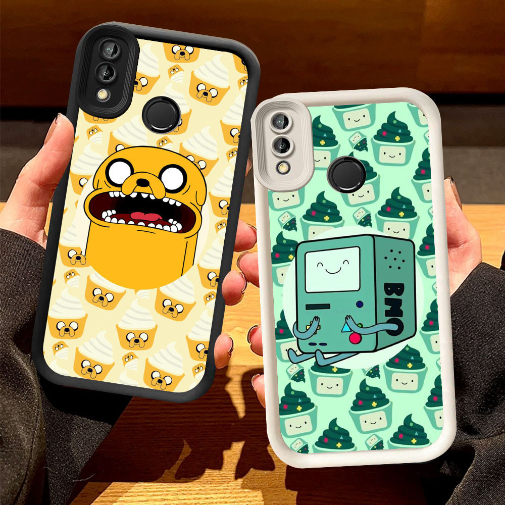 O-1 Adventure Time Casing สําหรับ VIVO Y95 V15 Y91C Y91 Y93 Y91i สีดําและสีขาว