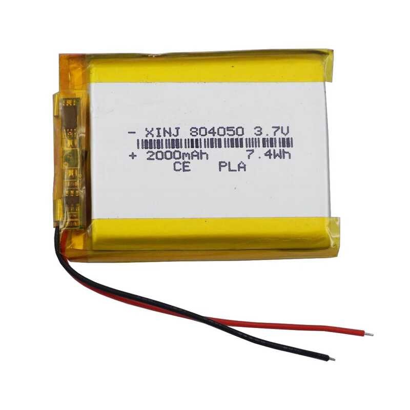 ▥ XINJ 3.7V 7.4Wh 2000Mah Li-Polymer Li แบตเตอรี่ลิเธียม 804050 Lipo สําหรับกล้องติดรถยนต์ GPS