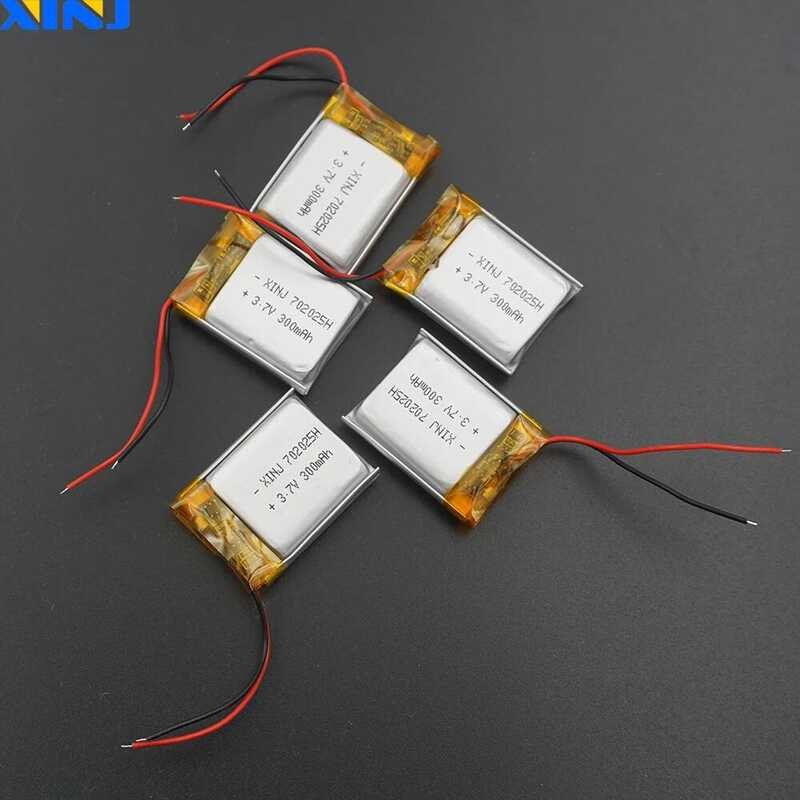 ▥ XINJ 5Pcs 3.7V 300 Mah Li-Polymer Li แบตเตอรี่ลิเธียม Lipo Cell 702025สำหรับ DIY รถกล้อง Mp3บ