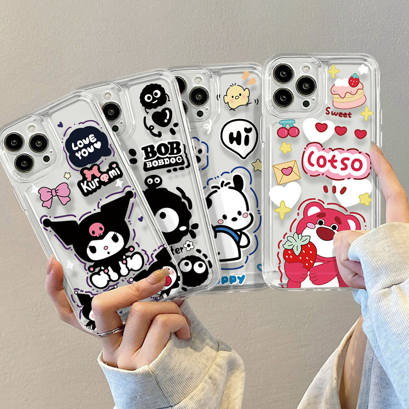 การ์ตูนน่ารัก KuromiLotso TrasapitปลอกสําหรับOPPO Reno 2z 2f / Reno4 4F / Reno5 5F / Reno7 Z / Reno8 T 8z / Reno10 Pro / Reno12 12f 12 Proอินเทรนด์นุ่มTPU Shcok Space Shell