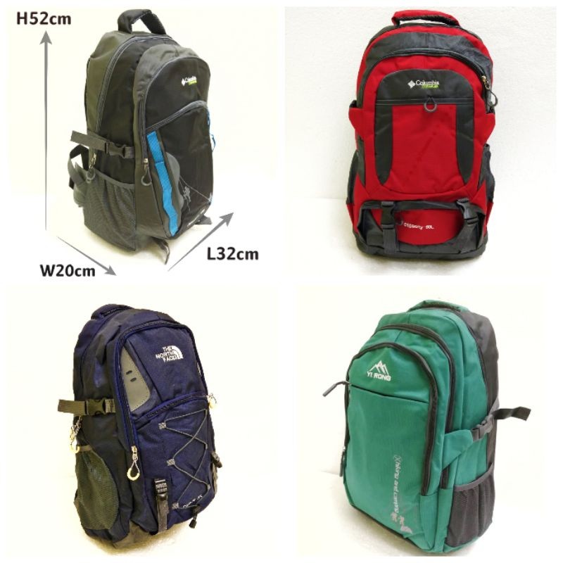 In stock Ready stock Malaysia THE N FACE Columbia 50L Backpack Travel Hiking Camping Large Capacity