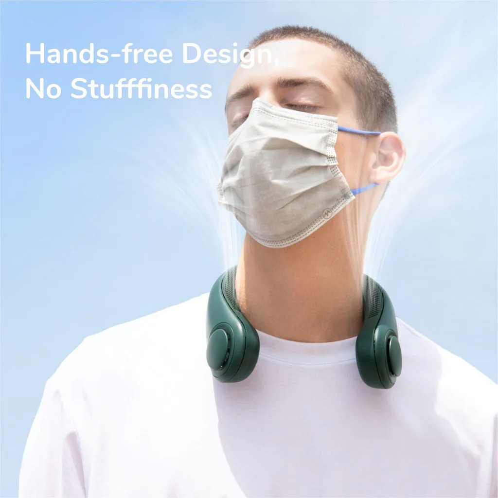 Jisulife FA12 พัดลมคล้องคอไร้ใบพัด 4000mAh แฮนด์ฟรีสวมใส่แขวนมือถือแบบพกพาพัดลมเงียบ VMI