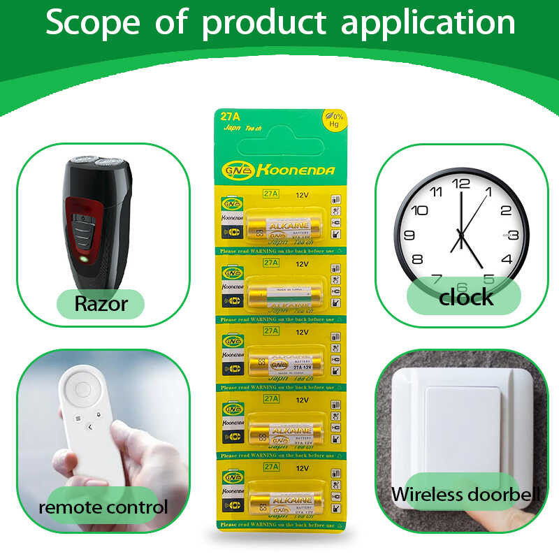 Δ 5-25 ชิ้น 12V 27A L828 แบตเตอรี่อัลคาไลน์ G27a Mn27 Ms27 Gp27a A27 V27g