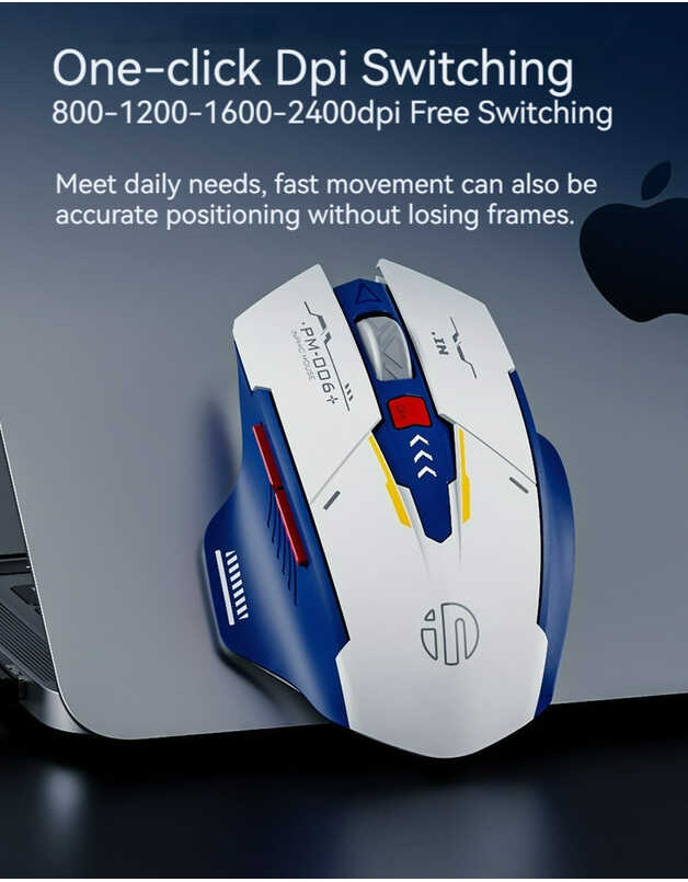 ி Inphic F9 เวอร์ชั่นเมาส์ไร้สายเงียบแบบชาร์จไฟได้ Type-C