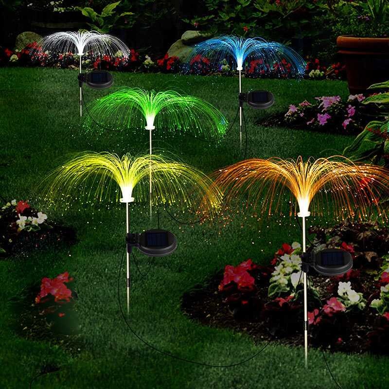 Solar 🍀 Fiber Optic Jellyfish Lights, Luminous, Charging, Lawn And Garden Decorative Lights
