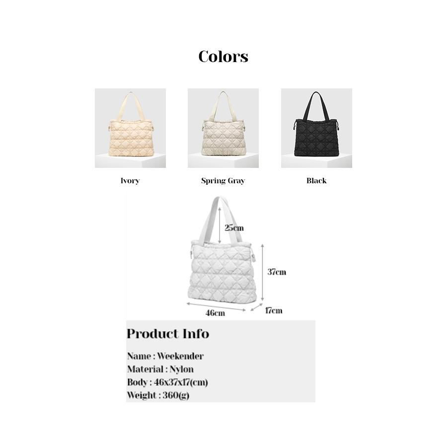 ♞Carlyn Weekender Bag 3 Colors H73105010 (Ivory, Black, Spring Grey) พร้อมส่ง frg