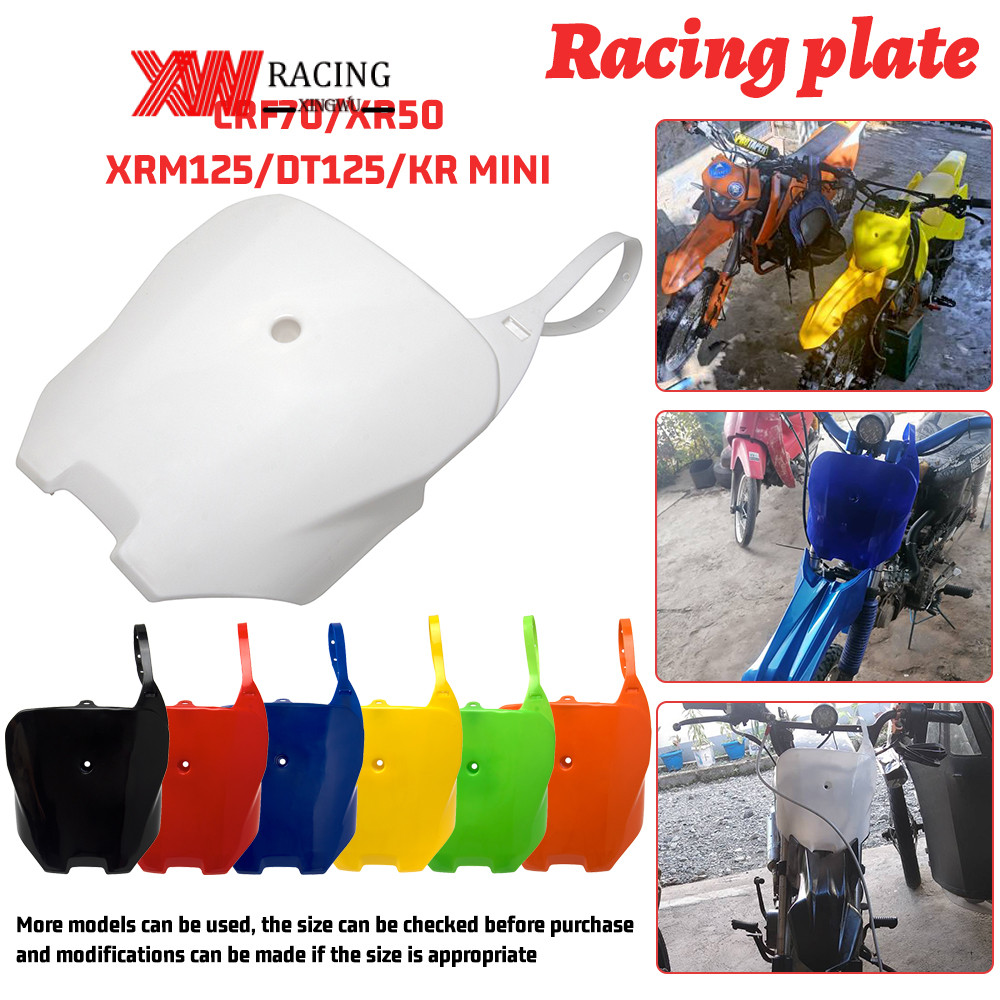XW RACING ป้ายเบอร์ ป้ายทะเบียนรถจักรยานยนต์ สําหรับ Honda CRF70 CRF80 CRF100 XR50 XRM125 DT125 KR MINI Dirt Bike ป้ายทะเบียน