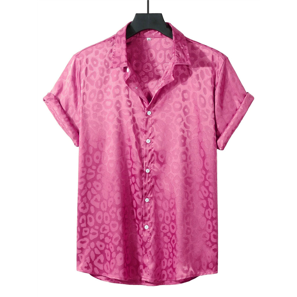 Manfinity Homme Men Leopard Jacquard Shirt