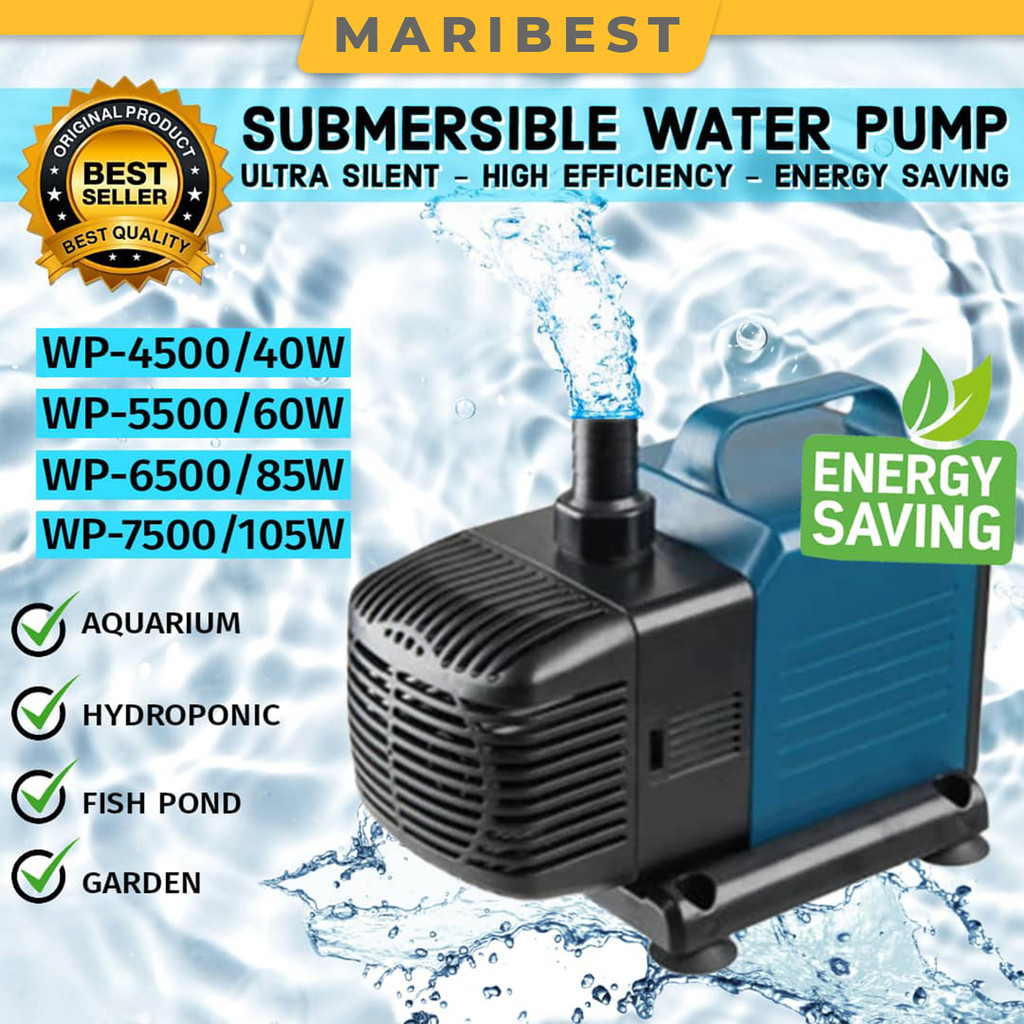 Energy Saver Aquarium Submersible ปั๊มสําหรับถังปลาบ่อ Akuarium Hydroponics WP-4500 WP-5500 WP-6500 